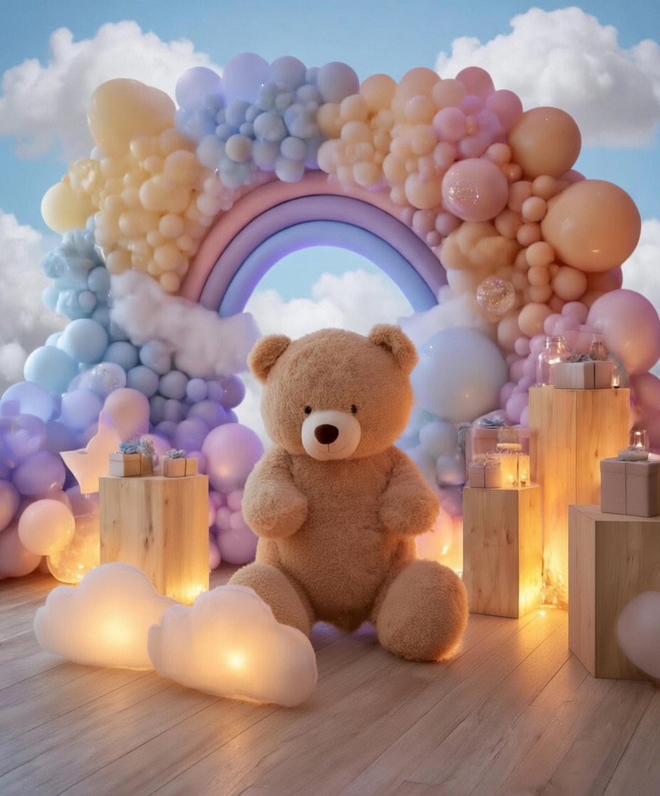 Balloon garland backdrop baby shower Maidstone