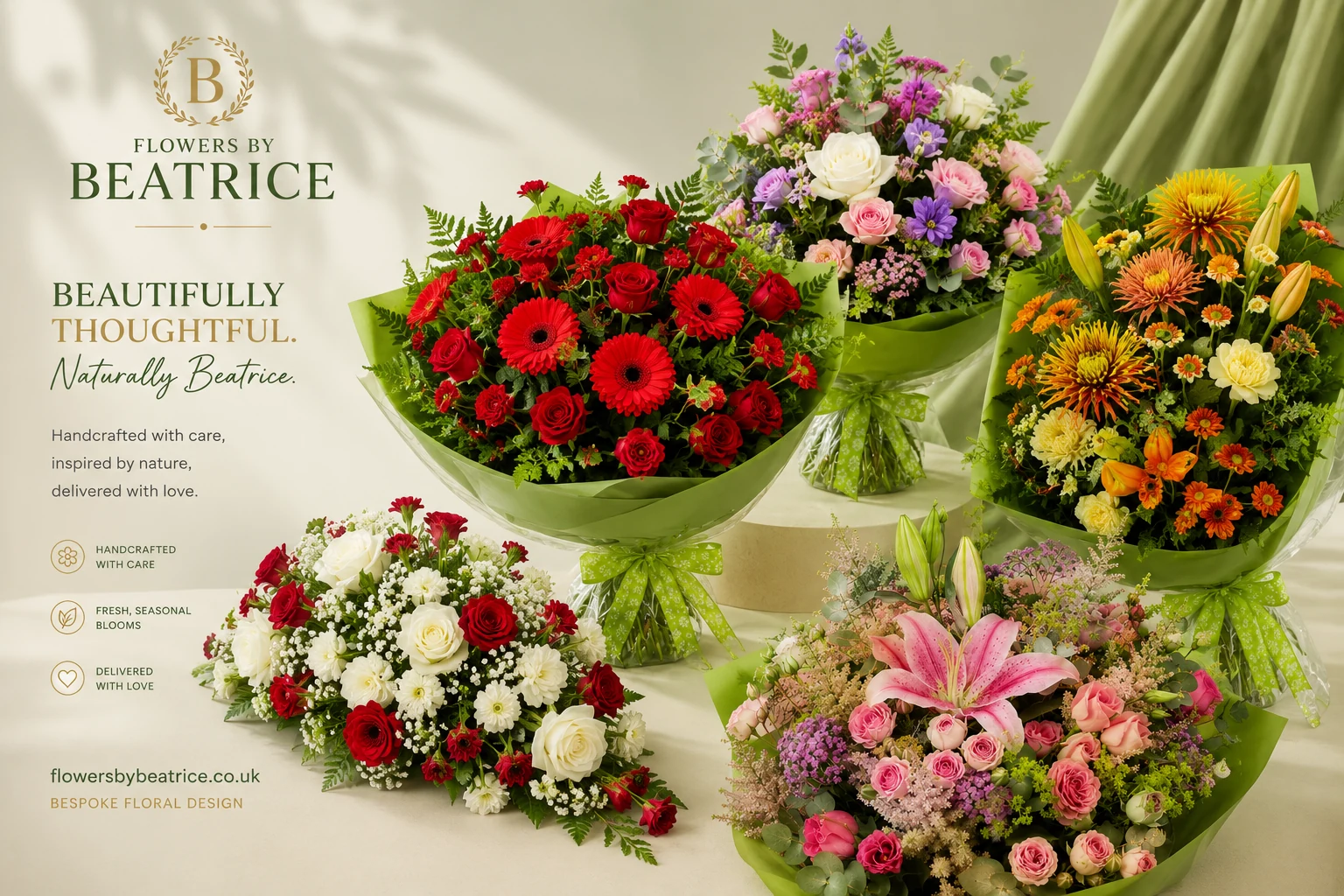 Flowers by Beatrice bespoke fresh bouquet collection, Sittingbourne Kent