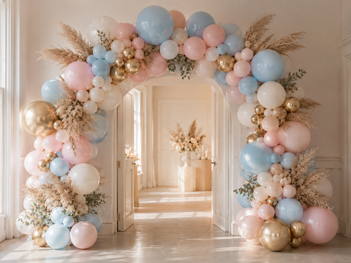 Balloon garland installation Ashford Kent by Little Moment Studio