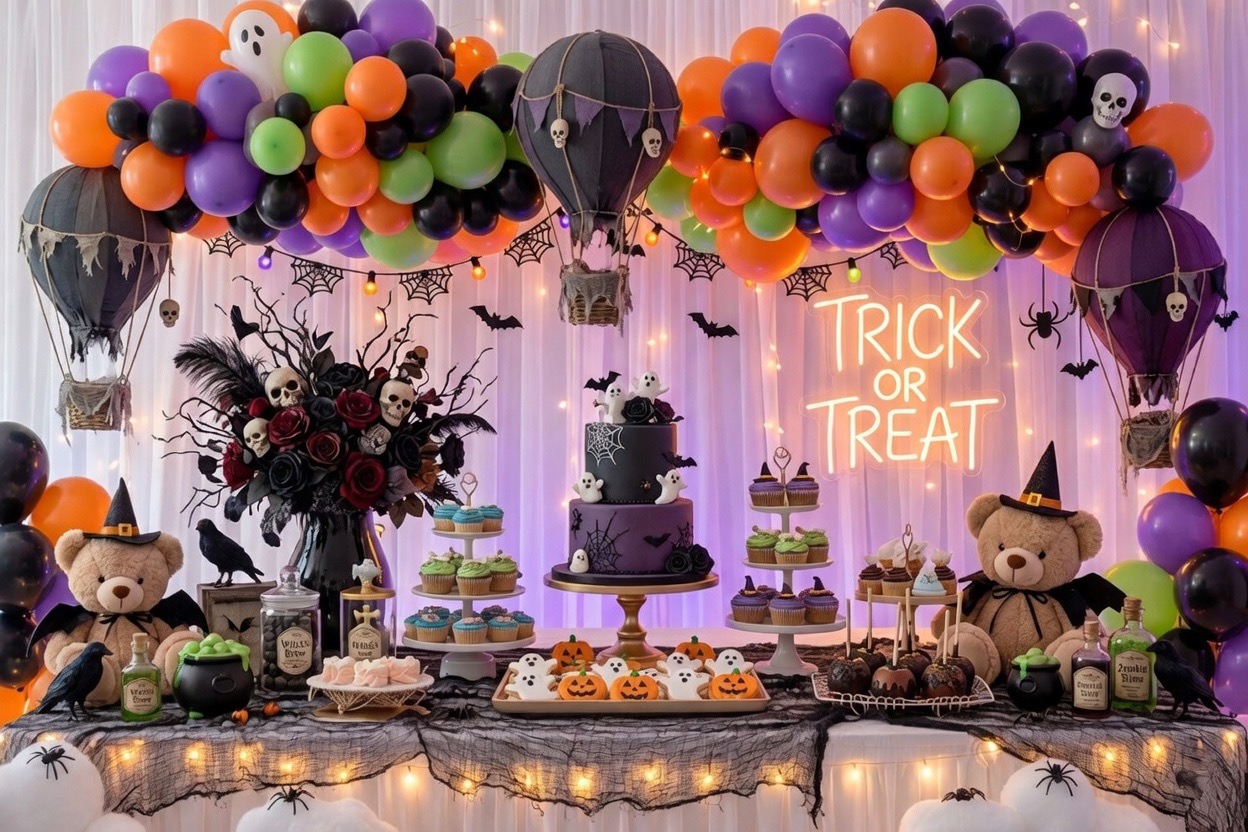 Halloween balloon party decoration Kent by Little Moment Studio Sittingbourne