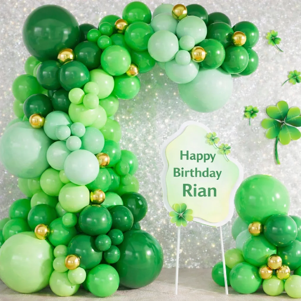 St Patricks Day balloon decorations Kent by Little Moment Studio Sittingbourne