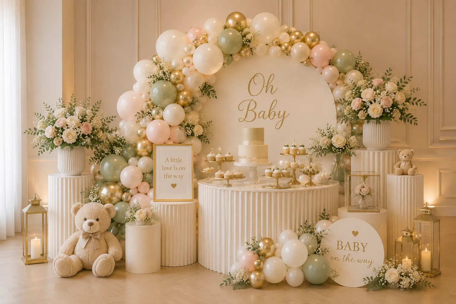 The Luxe Baby Shower — soft neutral baby shower styling by Little Moment Studio, Sittingbourne Kent